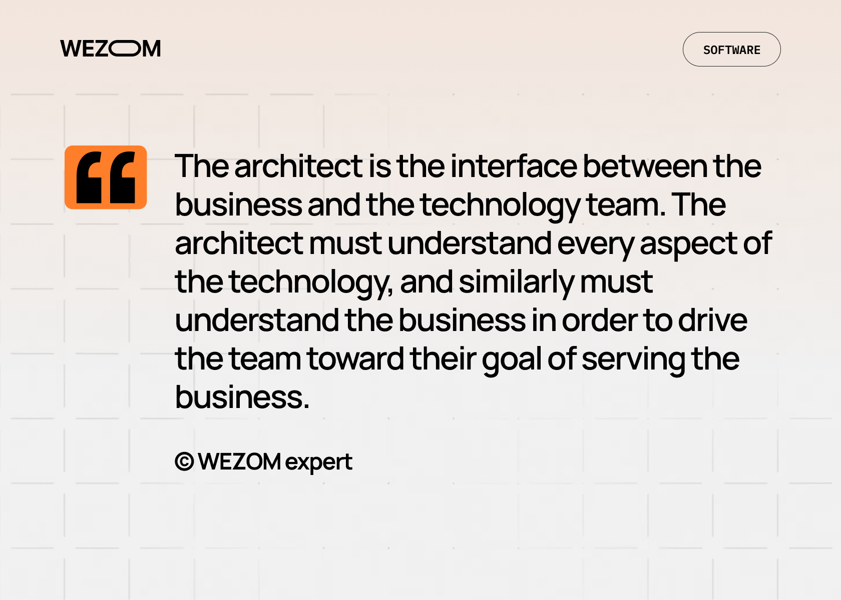 Quote describing who is a solution architect and their role as a bridge between business goals and technology teams